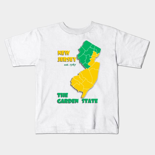 New Jersey The Garden State Kids T-Shirt by Steady Eyes